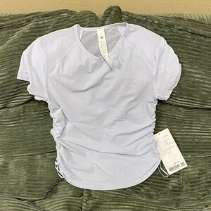 lululemon athletica starch blue Short Sleeve Ruched Tee